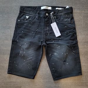 Guess Archive Black Wash W/Destroy Regular Denim Short